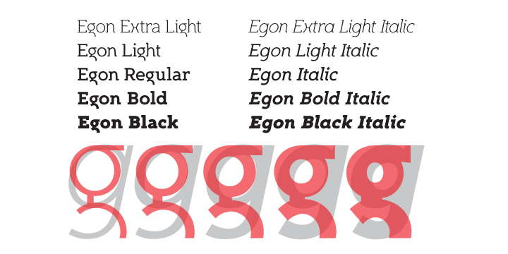 Ejemplo de fuente Egon Extra Light Italic
